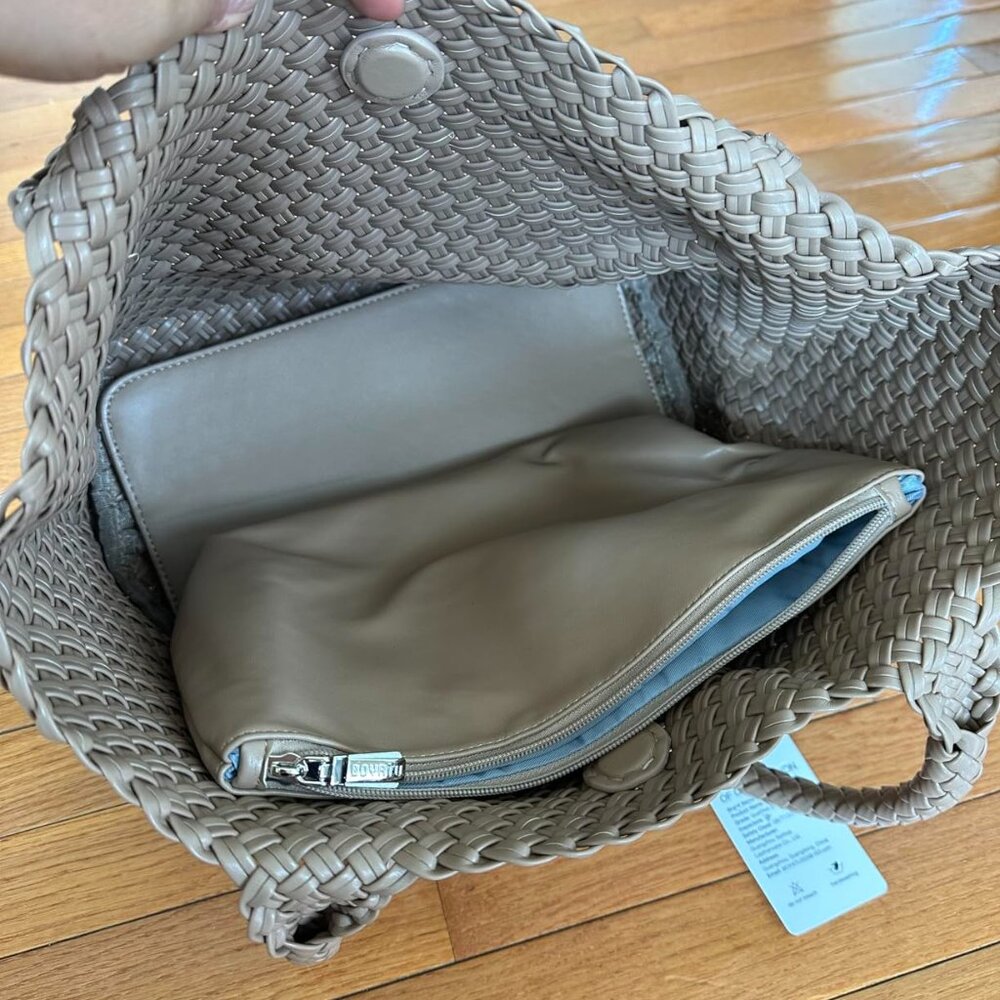 COPY - Neiman Marcus Woven Summer Tote Bag Womens Purse + Pouch - Picture 5 of 6